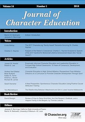 Journal Of Character Education Vol 14 Issue 1-..