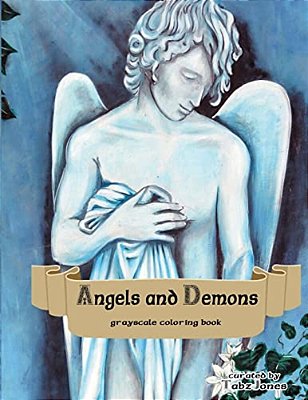 Angels And Demons Grayscale Coloring Book-..