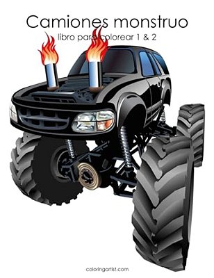 Camiones Monstruo Libro Para Colorear 1 & 2-..