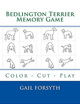Bedlington Terrier Memory Game: Color - Cut - Play-..