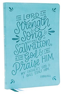 Nkjv, Thinline Bible, Verse Art Cover Collection, Leathersoft, Teal, Red Letter, Thumb Indexed, Comfort Print: Holy Bible, New King James Version-..