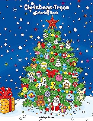 Christmas Trees Coloring Book 1-..