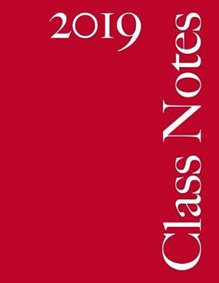 Class Notes 2019: Narrow Rule, 216 Pages Plus Index, Red Cover-..