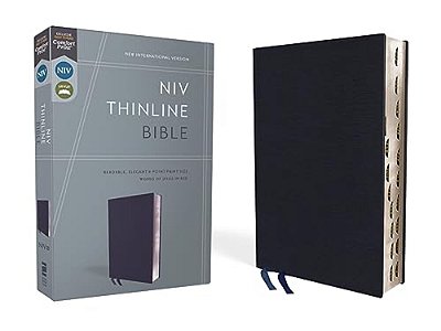 Niv, Thinline Bible, Bonded Leather, Navy, Indexed, Red Letter Edition-..