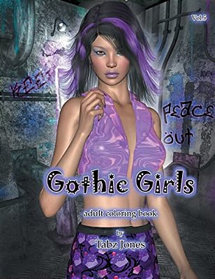 Gothic Girls Adult Coloring Book-..