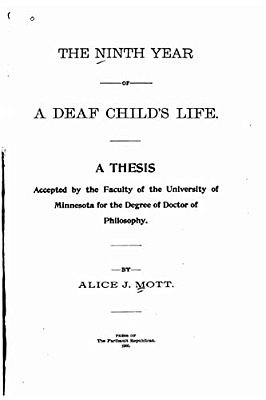 The Ninth Year Of A Deaf Child's Life-..