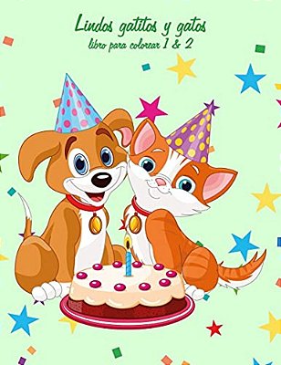 Lindos Gatitos Y Gatos Libro Para Colorear 1 & 2-..