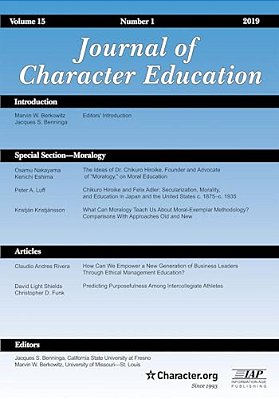 Journal Of Character Education Vol 15 Issue 1-..