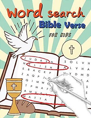 Word Search Bible Verse For Kids: Word Search For Bible Study For Kids Ages 6-8-..