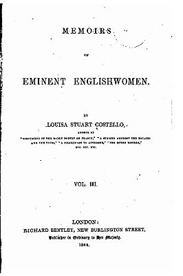 Memoirs Of Eminent Englishwomen - Vol. III-..