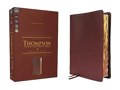 Nkjv, Thompson Chain-Reference Bible, Genuine Leather, Calfskin, Burgundy, Red Letter, Thumb Indexed, Comfort Print-..