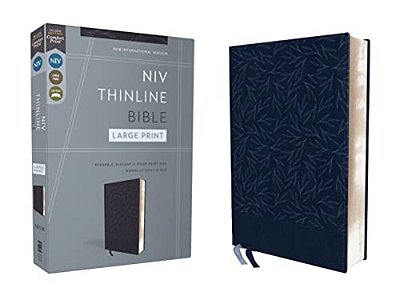 Niv, Thinline Bible, Large Print, Leathersoft, Navy, Red Letter, Comfort Print-..
