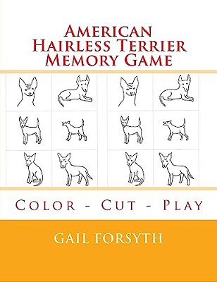 American Hairless Terrier Memory Game: Color - Cut - Play-..