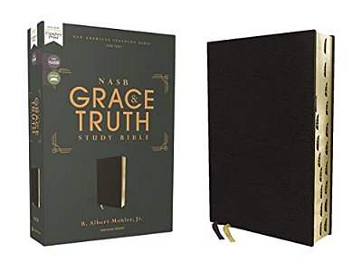 Nasb, The Grace And Truth Study Bible (Trustworthy And Practical Insights), Bonded Leather, Black, Red Letter, 1995 Text, Thumb Indexed, Comfort Print-..