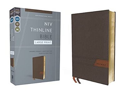 Niv, Thinline Bible, Large Print, Cloth Flexcover, Gray, Red Letter, Comfort Print-..