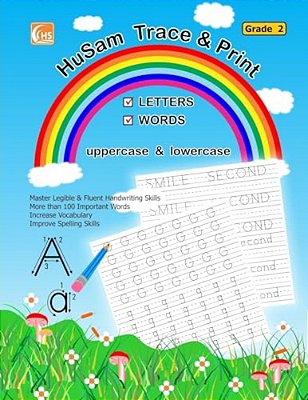 Husam Trace And Print: Letters, Words (Uppercase And Lowercase) (Grade 2) (Handwriting Tracing Printing Alphabet Practice Workbook)-..