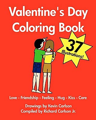 Valentine's Day Coloring Book - Love-Friendship-feeling-hug-kiss-care-..