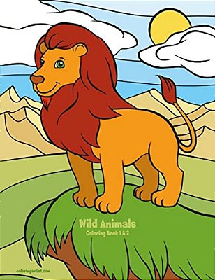 Wild Animals Coloring Book 1 & 2-..