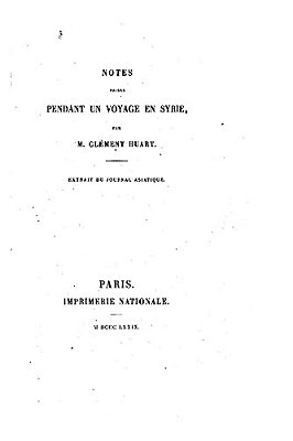 Notes Prises Pendant Un Voyage En Syrie-..