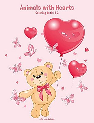 Animals With Hearts Coloring Book 1 & 2-..