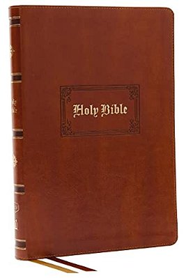 Kjv Holy Bible: Giant Print Thinline Bible, Tan Leathersoft, Red Letter, Comfort Print: King James Version (Vintage Series)-..