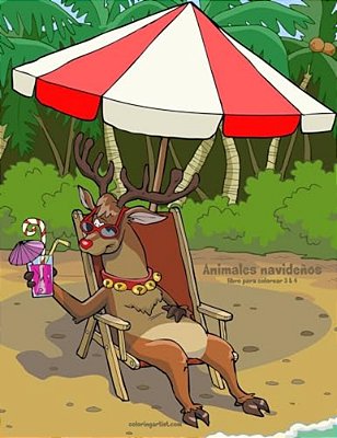Animales Navideños Libro Para Colorear 3 & 4-..