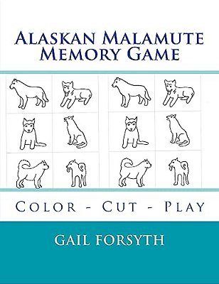 Alaskan Malamute Memory Game: Color - Cut - Play-..
