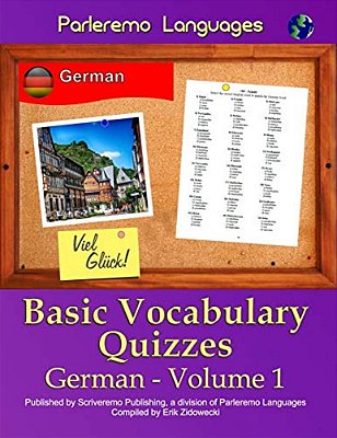 Parleremo Languages Basic Vocabulary Quizzes German - Volume 1-..