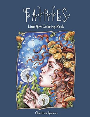 Fairies Line Art Coloring Book-..