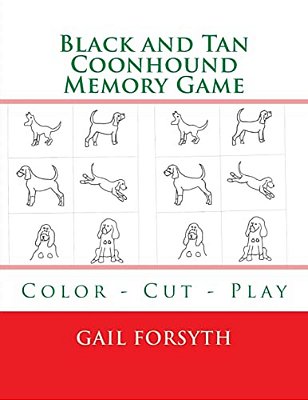 Black And Tan Coonhound Memory Game: Color - Cut - Play-..