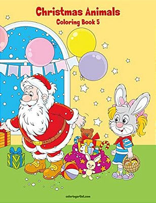 Christmas Animals Coloring Book 5-..