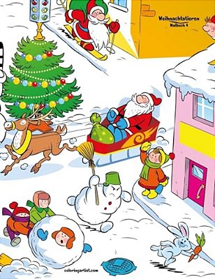 Malbuch Mit Weihnachtstieren 4-..