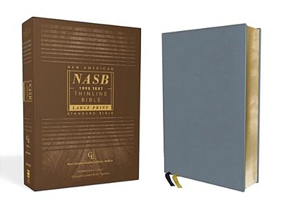 Nasb, Thinline Bible, Large Print, Genuine Leather, Buffalo, Blue, Red Letter Edition, 1995 Text, Comfort Print-..