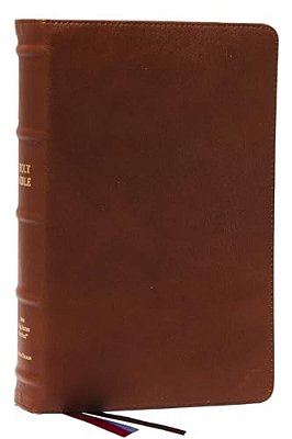 Nkjv, End-Of-verse Reference Bible, Personal Size Large Print, Premium Goatskin Leather, Brown, Premier Collection, Red Letter, Thumb Indexed, Comfort-..