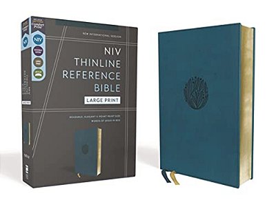 Niv, Thinline Reference Bible (Deep Study At A Portable Size), Large Print, Leathersoft, Teal, Red Letter, Comfort Print-..