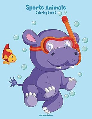 Sports Animals Coloring Book 3-..