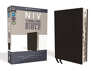 Niv, Thinline Reference Bible, Bonded Leather, Black, Red Letter Edition, Indexed, Comfort Print-..