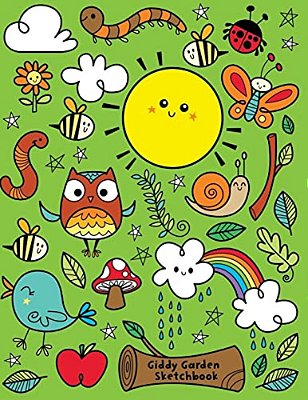 Giddy Garden Sketchbook: Jumbo Drawing Pad For Sketching, Doodling And Coloring-..