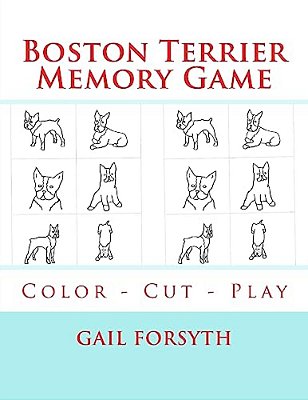 Boston Terrier Memory Game: Color - Cut - Play-..