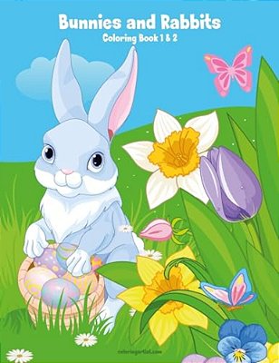 Bunnies And Rabbits Coloring Book 1 & 2-..