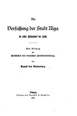 Die Verfassung Der Stadt Riga-..