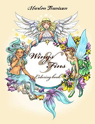 Wings And Fins: Adult Coloring Book-..