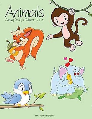 Animals Coloring Book For Toddlers 1, 2 & 3-..