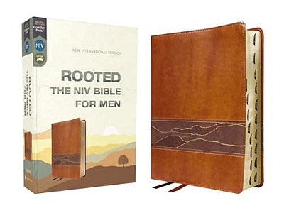 Rooted: The Niv Bible For Men, Leathersoft, Brown, Thumb Indexed, Comfort Print-..