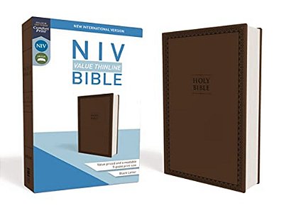 Niv, Value Thinline Bible, Imitation Leather, Brown-..