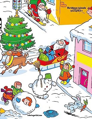 Christmas Animals Coloring Book 4-..