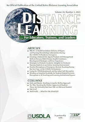 Distance Learning Vol 20 Issue 1-..