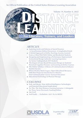 Distance Learning Vol 19 Issue 4-..