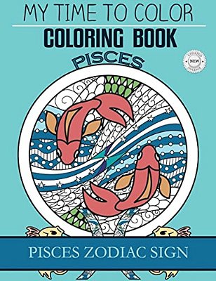 Pisces Zodiac Sign - Adult Coloring Book-..