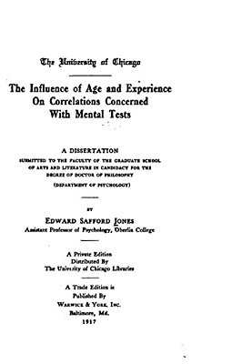 The Influence Of Age And Experience On Correlations Concerned With Mental Tests-..
